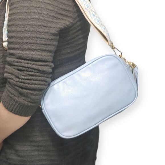 "The Sunday Bruncher" Blue Crush Margarita Camera Style Crossbody Bag - Picture 14 of 15